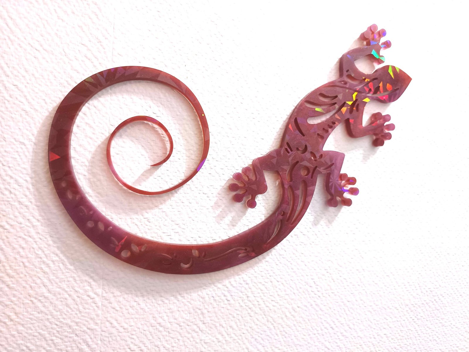 Grande salamandre 30cm pourpre holographique