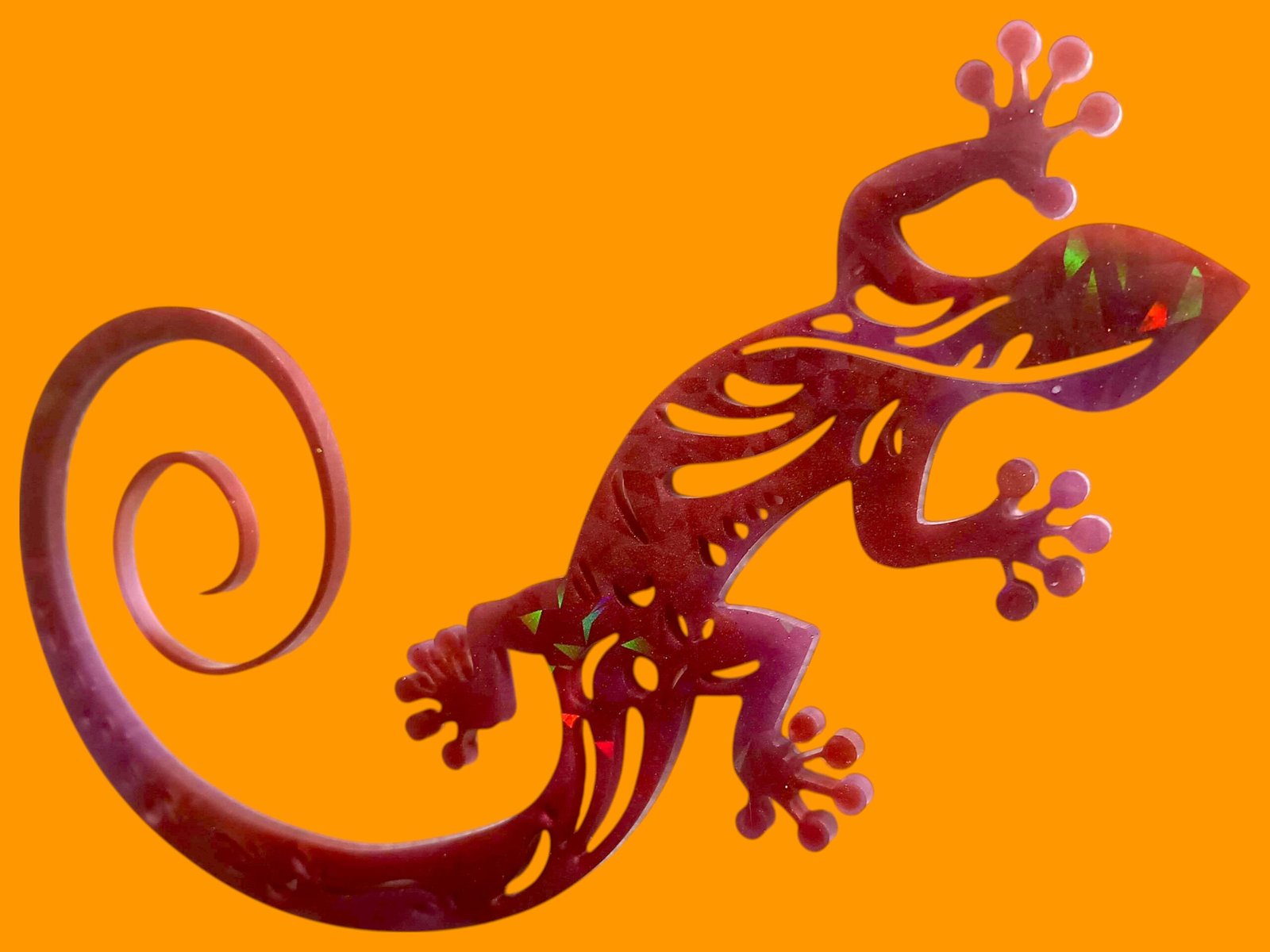 Grande salamandre 30cm pourpre holographique – Image 4