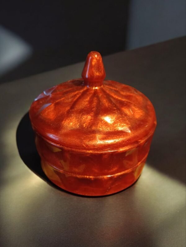 Boîte circulaire double étage de couleur cuivrée en résine époxy haut de gamme EPODEX