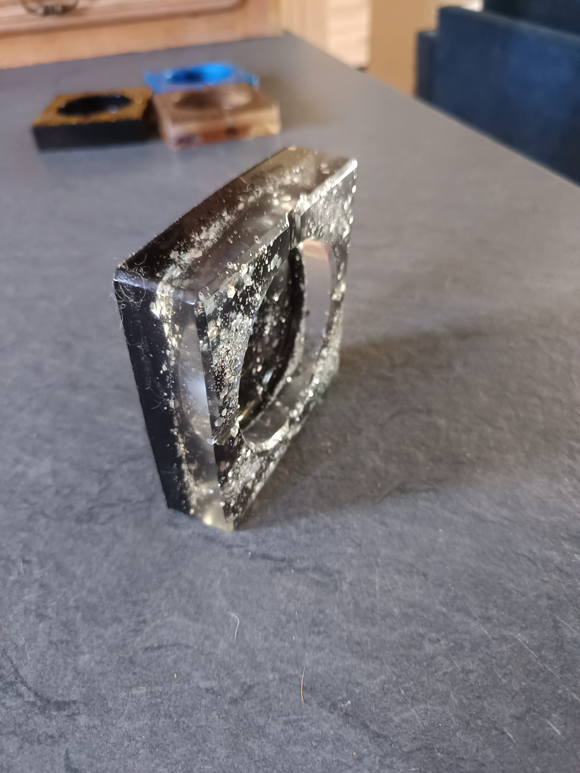 Cendrier carré noir et argent – Image 6
