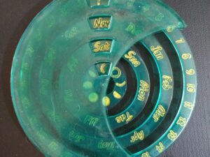 Calendrier annuel lunaire vert
